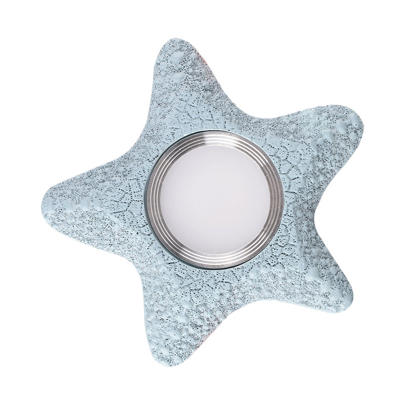 Navigate the Seas with the Rudder Flush Mount Lighting Fixture for Kids Room in Blue