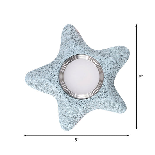 Navigate the Seas with the Rudder Flush Mount Lighting Fixture for Kids Room in Blue