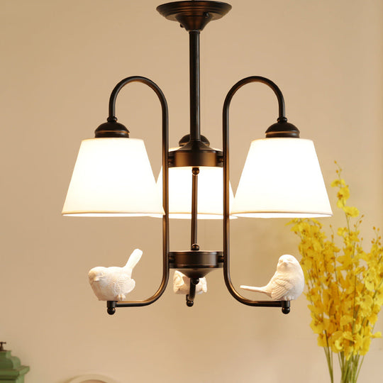 Rustic Metal Bird Chandelier - 3-Light Hanging Light for Child Bedroom