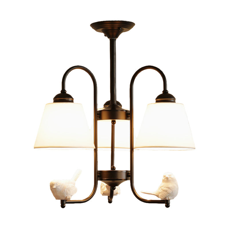 Rustic Metal Bird Chandelier - 3-Light Hanging Light for Child Bedroom