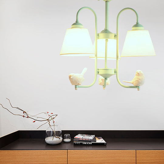 Nordic Green Metal Hanging Chandelier - Stylish Bucket Design for Restaurants