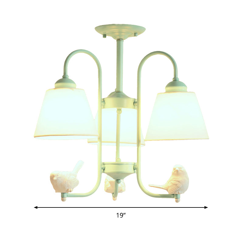 Nordic Green Metal Hanging Chandelier - Stylish Bucket Design for Restaurants