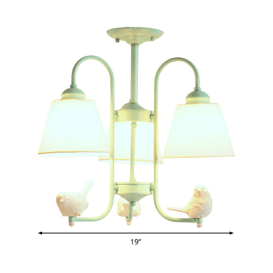 Nordic Green Metal Hanging Chandelier - Stylish Bucket Design for Restaurants