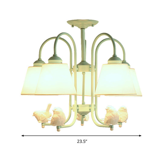 Nordic Green Metal Hanging Chandelier - Stylish Bucket Design for Restaurants