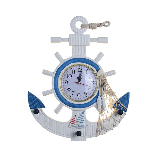 Children Style Metal Anchor Wall Sconce with Clock Design and LED Warm/White Light