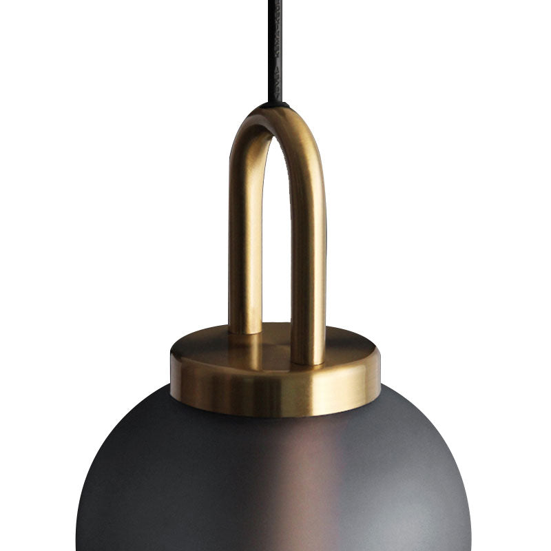 Post-Modern Dining Room Pendant Light with Clear/Smoky Glass Shade - 1 Light, 5"/6" Wide