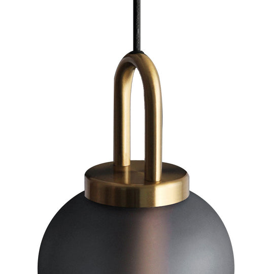 Post-Modern Dining Room Pendant Light with Clear/Smoky Glass Shade - 1 Light, 5"/6" Wide