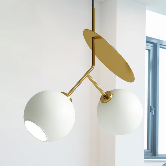Contemporary Glass Globe Pendant Light with Metallic Circle - Ideal for Restaurants