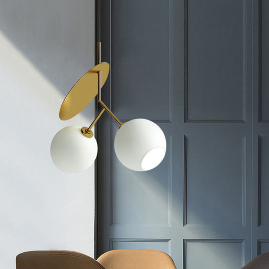 Contemporary Glass Globe Pendant Light with Metallic Circle - Ideal for Restaurants