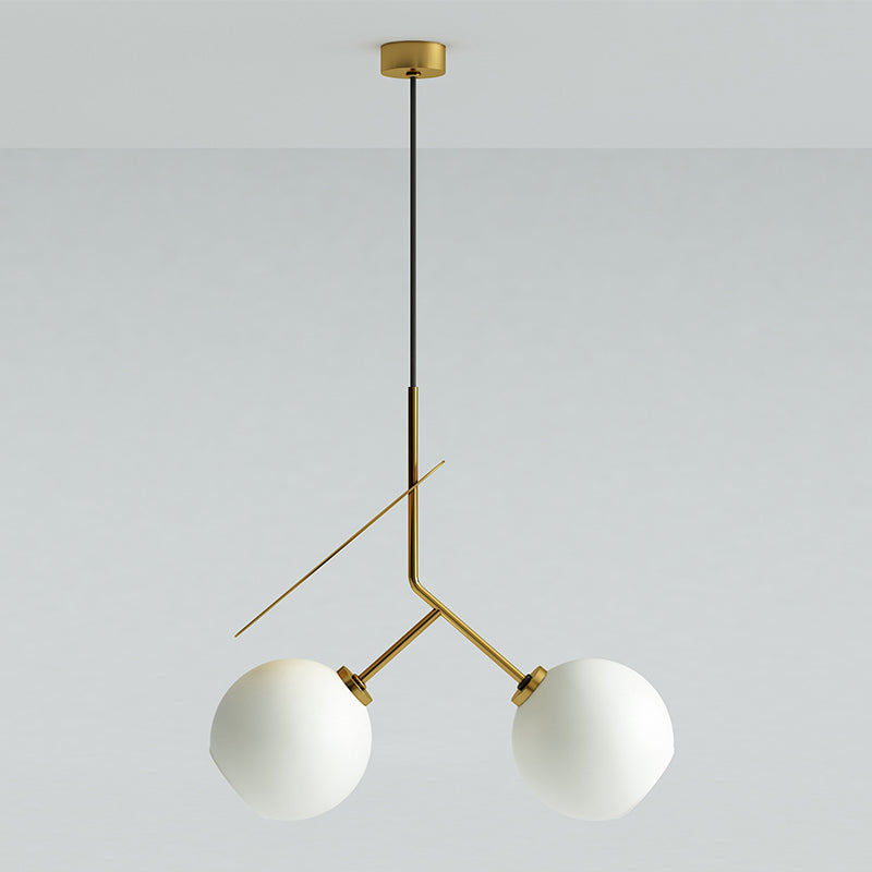 Contemporary Glass Globe Pendant Light with Metallic Circle - Ideal for Restaurants