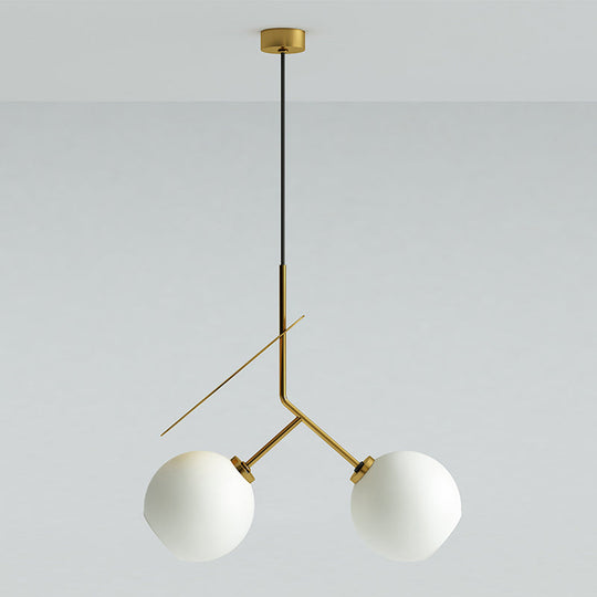 Contemporary Glass Globe Pendant Light with Metallic Circle - Ideal for Restaurants