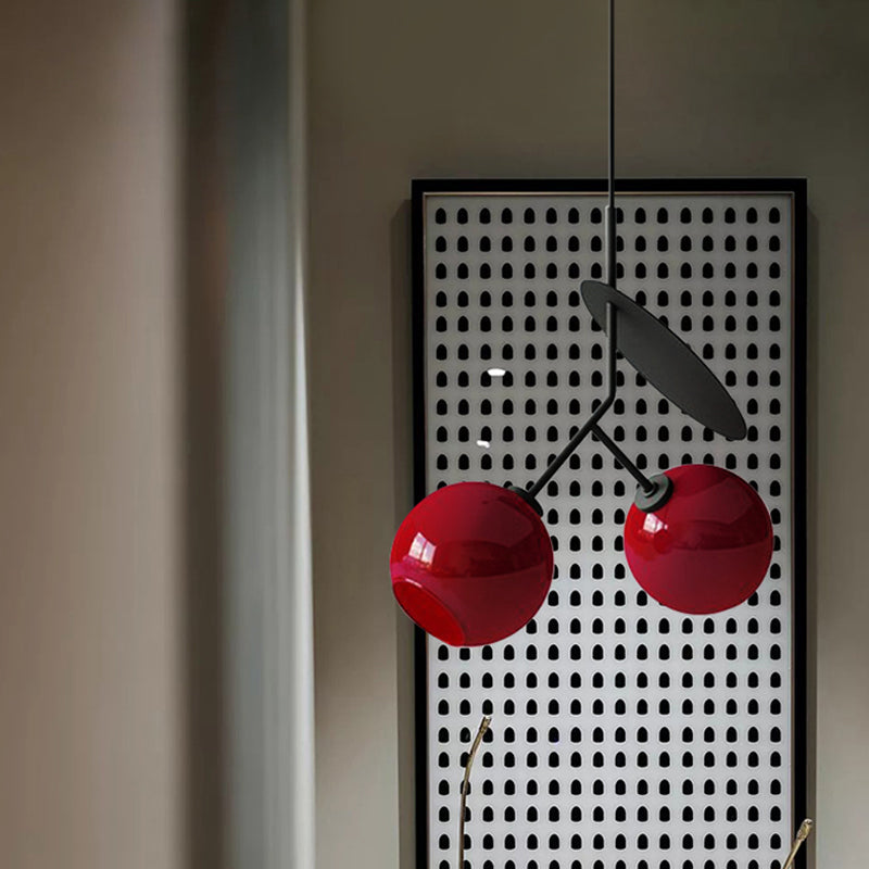 Contemporary Glass Globe Pendant Light with Metallic Circle - Ideal for Restaurants