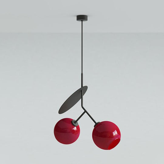 Contemporary Glass Globe Pendant Light with Metallic Circle - Ideal for Restaurants