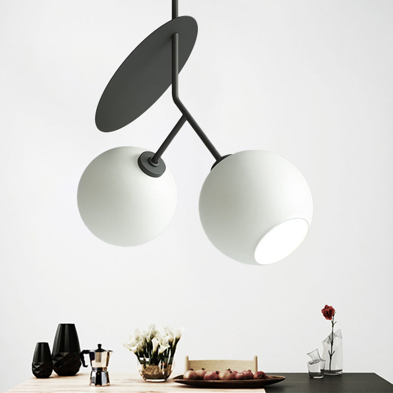 Contemporary Glass Globe Pendant Light with Metallic Circle - Ideal for Restaurants