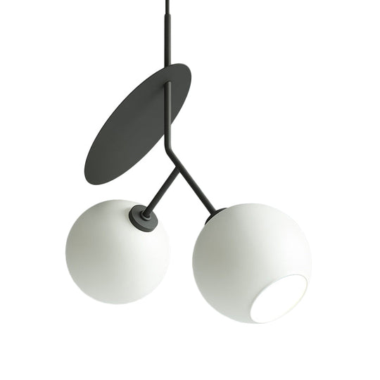 Contemporary Glass Globe Pendant Light with Metallic Circle - Ideal for Restaurants