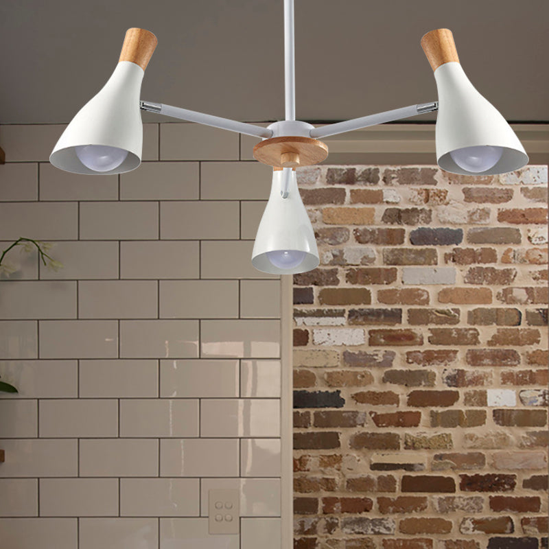 Macaron Loft Chandelier: Baby Bedroom Hanging Light with 3 Metal Lights