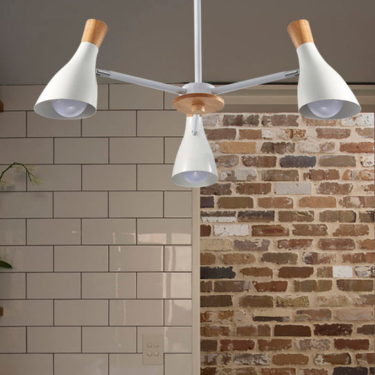 Macaron Loft Chandelier: Baby Bedroom Hanging Light with 3 Metal Lights