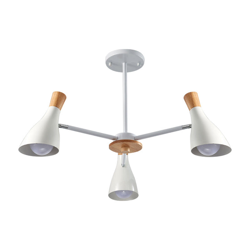 Macaron Loft Chandelier: Baby Bedroom Hanging Light with 3 Metal Lights