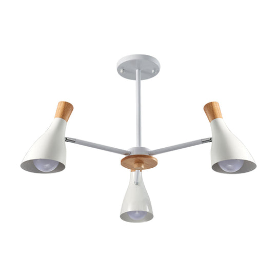 Macaron Loft Chandelier: Baby Bedroom Hanging Light with 3 Metal Lights