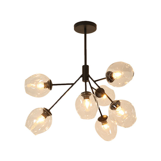 Modern Gold Finish Clear Glass Branching Chandelier - 7/9/13 Heads - Simple Ceiling Pendant Light