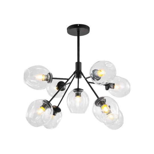 Modern Gold Finish Clear Glass Branching Chandelier - 7/9/13 Heads - Simple Ceiling Pendant Light