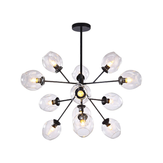 Modern Gold Finish Clear Glass Branching Chandelier - 7/9/13 Heads - Simple Ceiling Pendant Light