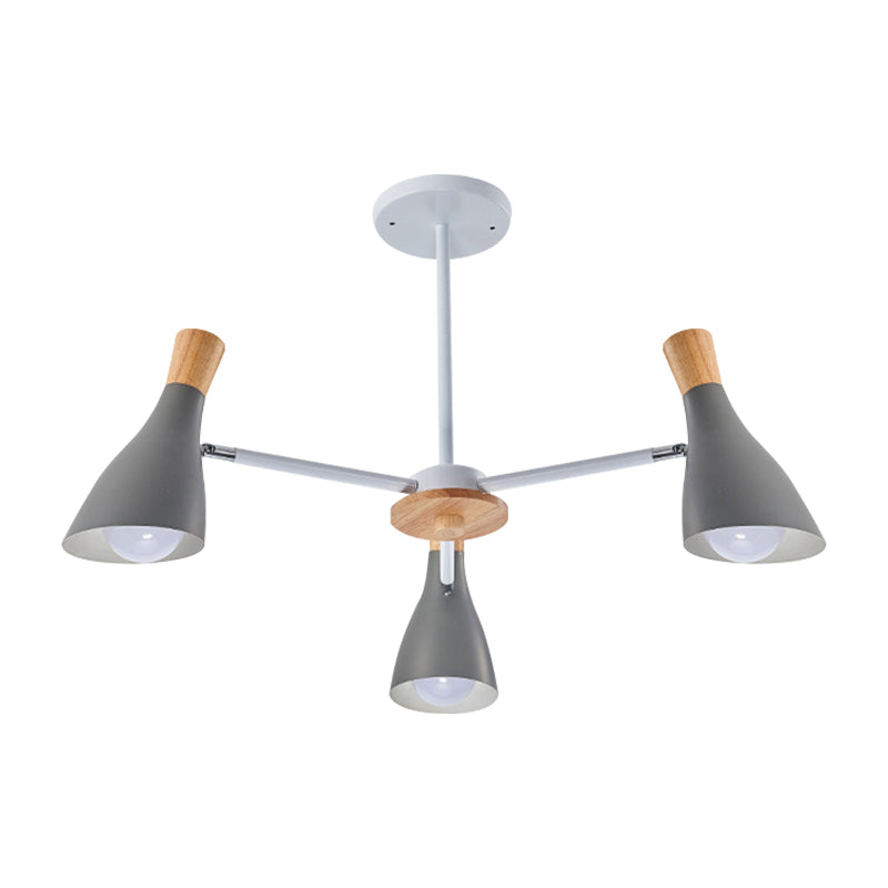 Macaron Loft Chandelier: Baby Bedroom Hanging Light with 3 Metal Lights