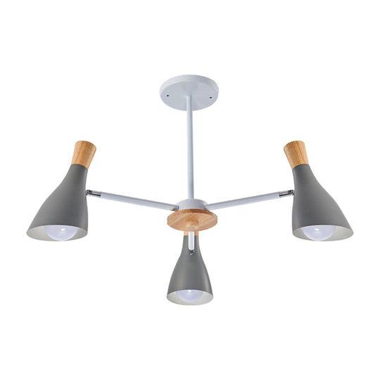 Macaron Loft Chandelier: Baby Bedroom Hanging Light with 3 Metal Lights