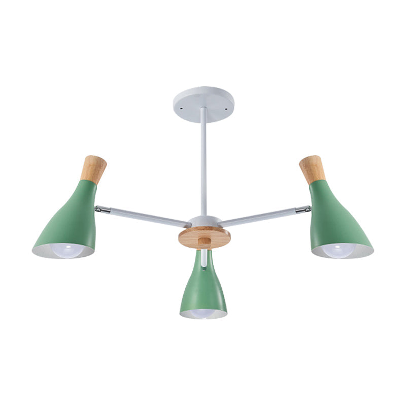 Macaron Loft Chandelier: Baby Bedroom Hanging Light with 3 Metal Lights