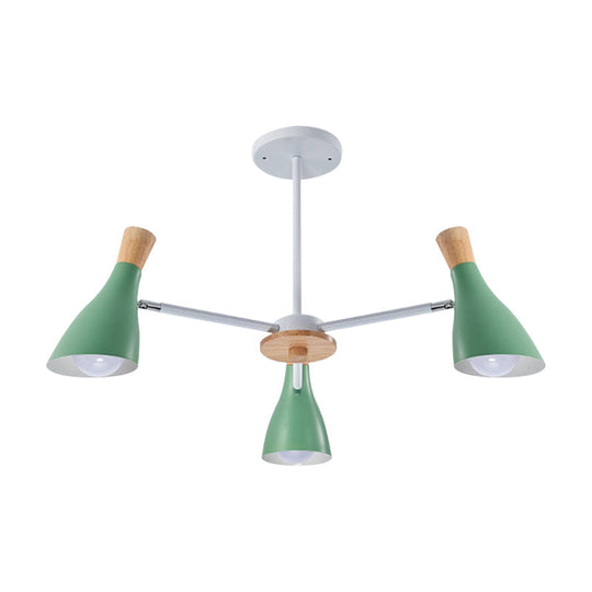 Macaron Loft Chandelier: Baby Bedroom Hanging Light with 3 Metal Lights