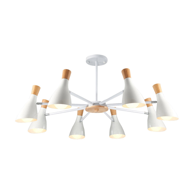 Macron Modern Metal Chandelier - Undertint Suspension Light, 8 Bulbs - Perfect for Hotel Spaces