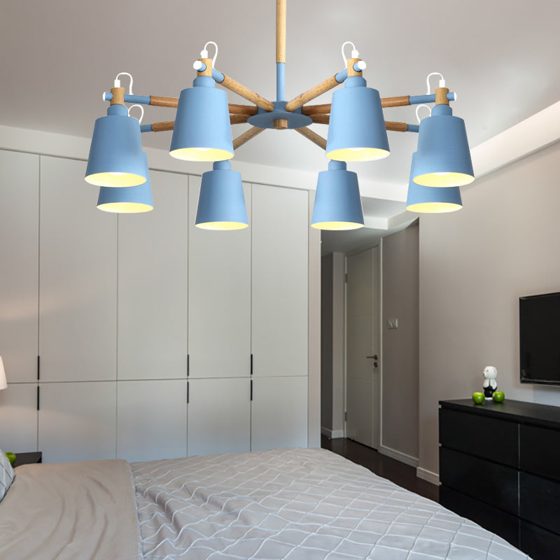 Macaron Metal Chandelier: Stylish Hanging Light with 8 Lights for Kids' Bedroom