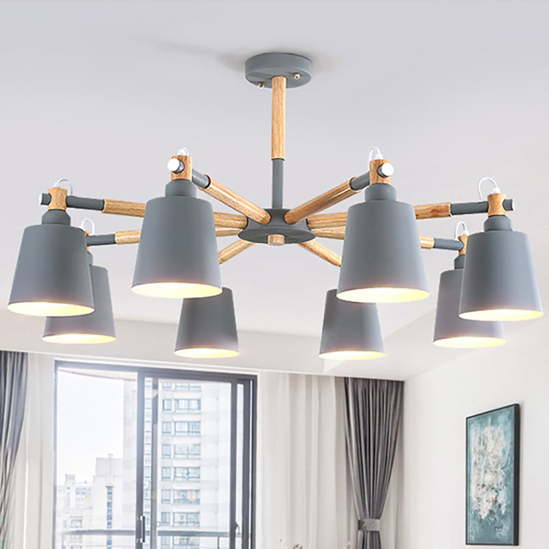 Macaron Metal Chandelier: Stylish Hanging Light with 8 Lights for Kids' Bedroom
