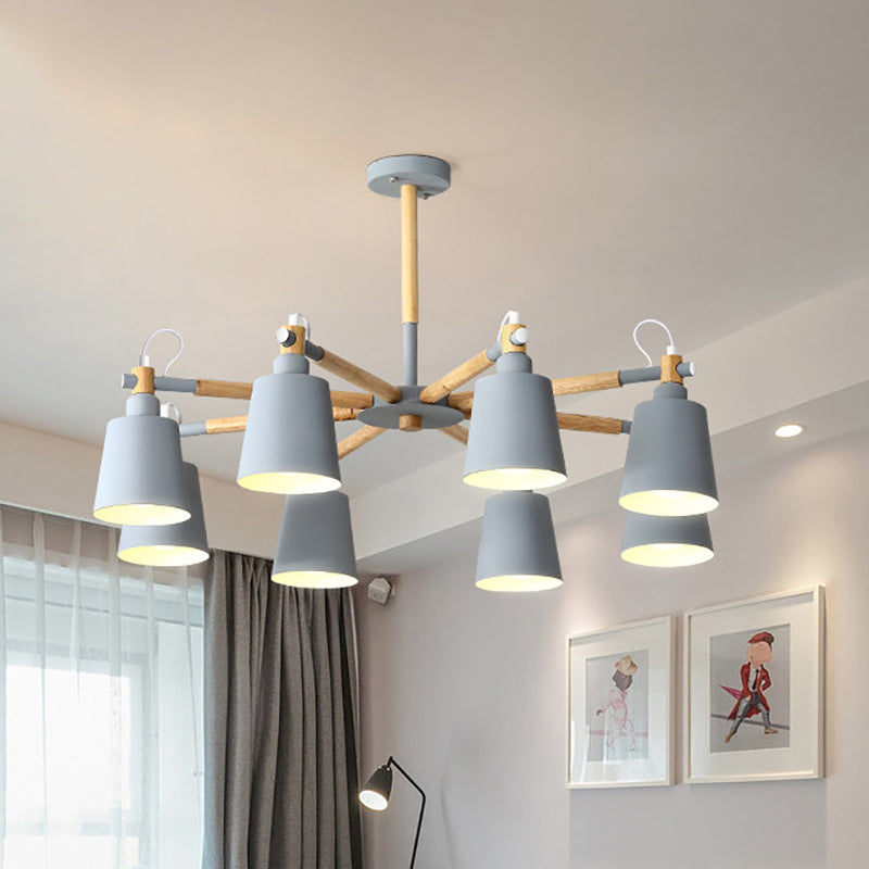 Macaron Metal Chandelier: Stylish Hanging Light with 8 Lights for Kids' Bedroom