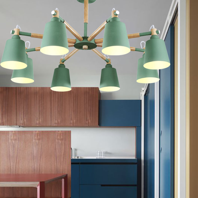 Macaron Metal Chandelier: Stylish Hanging Light with 8 Lights for Kids' Bedroom