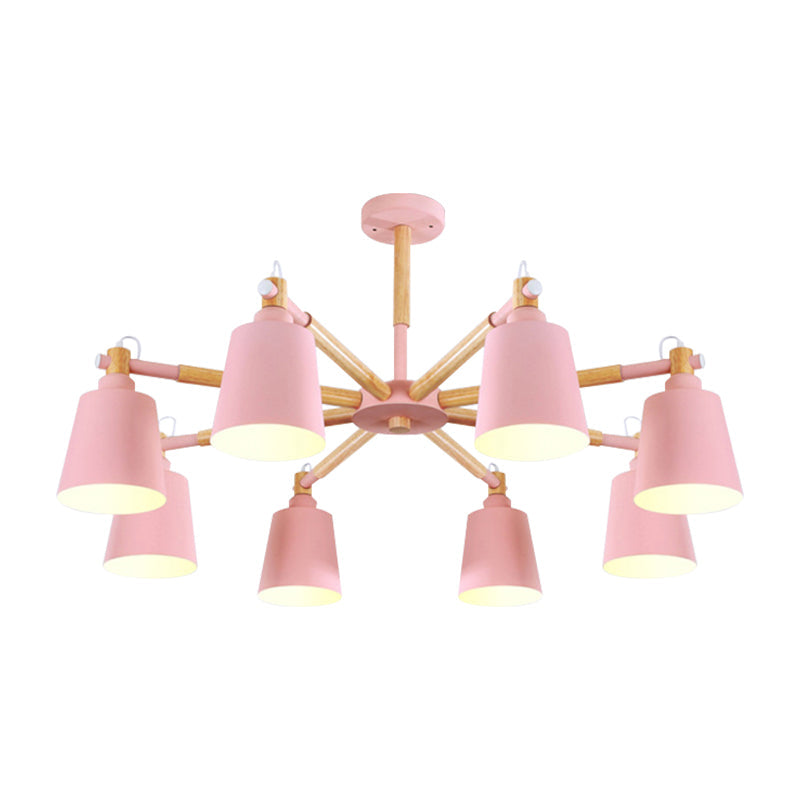 Macaron Metal Chandelier: Stylish Hanging Light with 8 Lights for Kids' Bedroom
