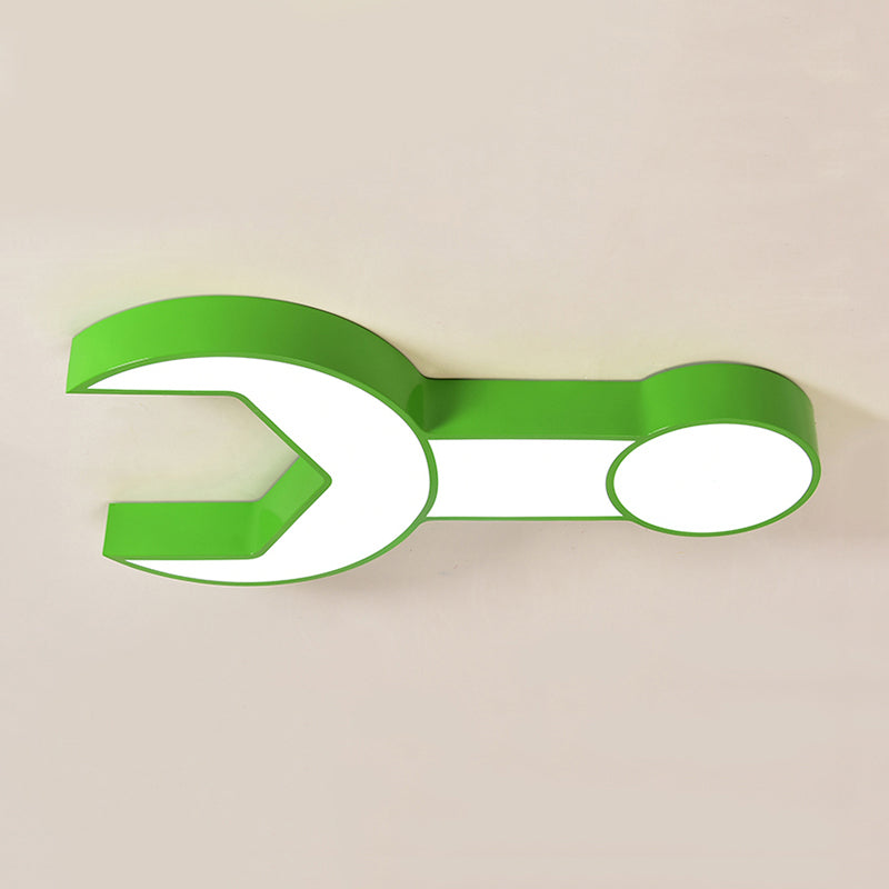 Wrench Shape Ceiling Mount Light: Charming Acrylic Fixture for Kindergarten Bedroom