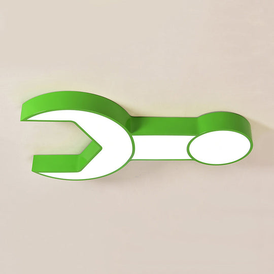 Wrench Shape Ceiling Mount Light: Charming Acrylic Fixture for Kindergarten Bedroom