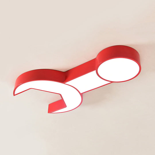 Wrench Shape Ceiling Mount Light: Charming Acrylic Fixture for Kindergarten Bedroom