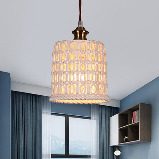 Creative Ceramic Suspension Light - Cafe Restaurant Hanging Basket Design