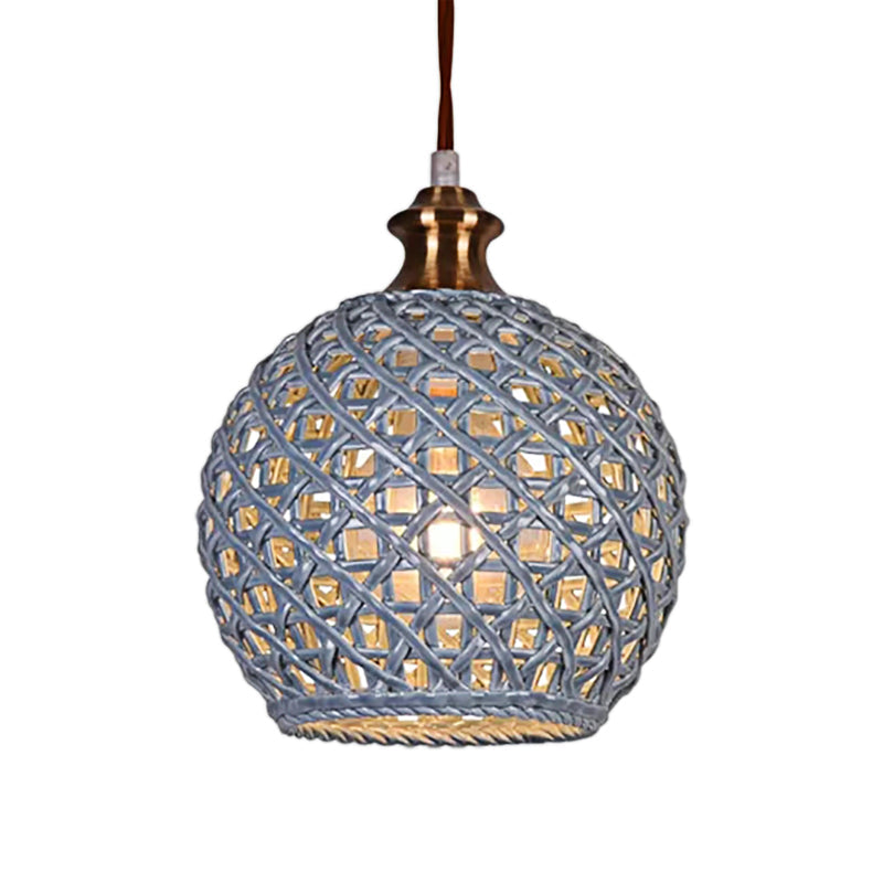 Ceramic Globe Pendant Light for Study Room and Cafe - Creative 1-Head Ceiling Light