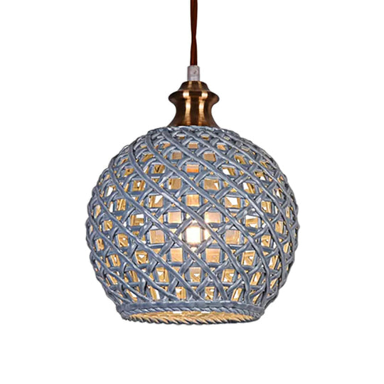Ceramic Globe Pendant Light for Study Room and Cafe - Creative 1-Head Ceiling Light
