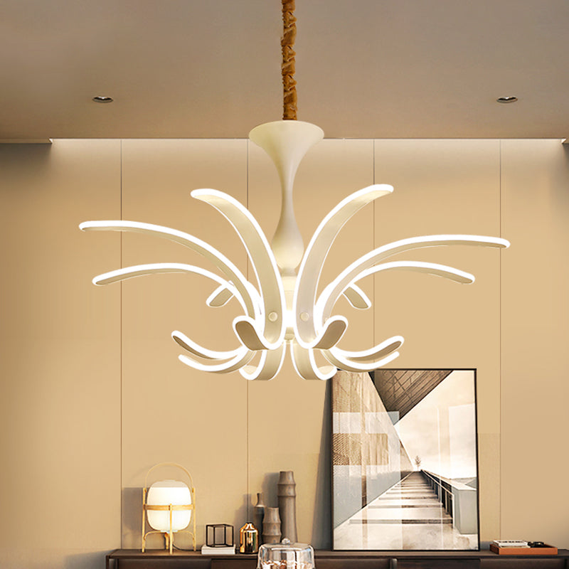 Modern White Fireworks Pendant Chandelier LED Ceiling Lamp for Living Room