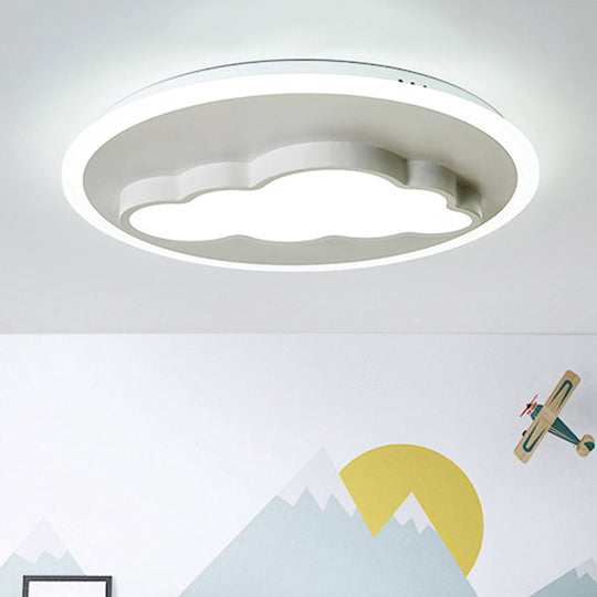 Cloud Modern Stylish Acrylic Ceiling Light- Big O Flush Mount in White for Kitchen