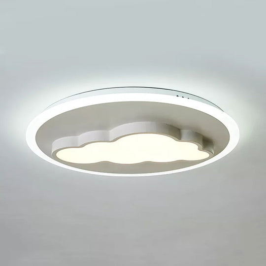 Cloud Modern Stylish Acrylic Ceiling Light- Big O Flush Mount in White for Kitchen