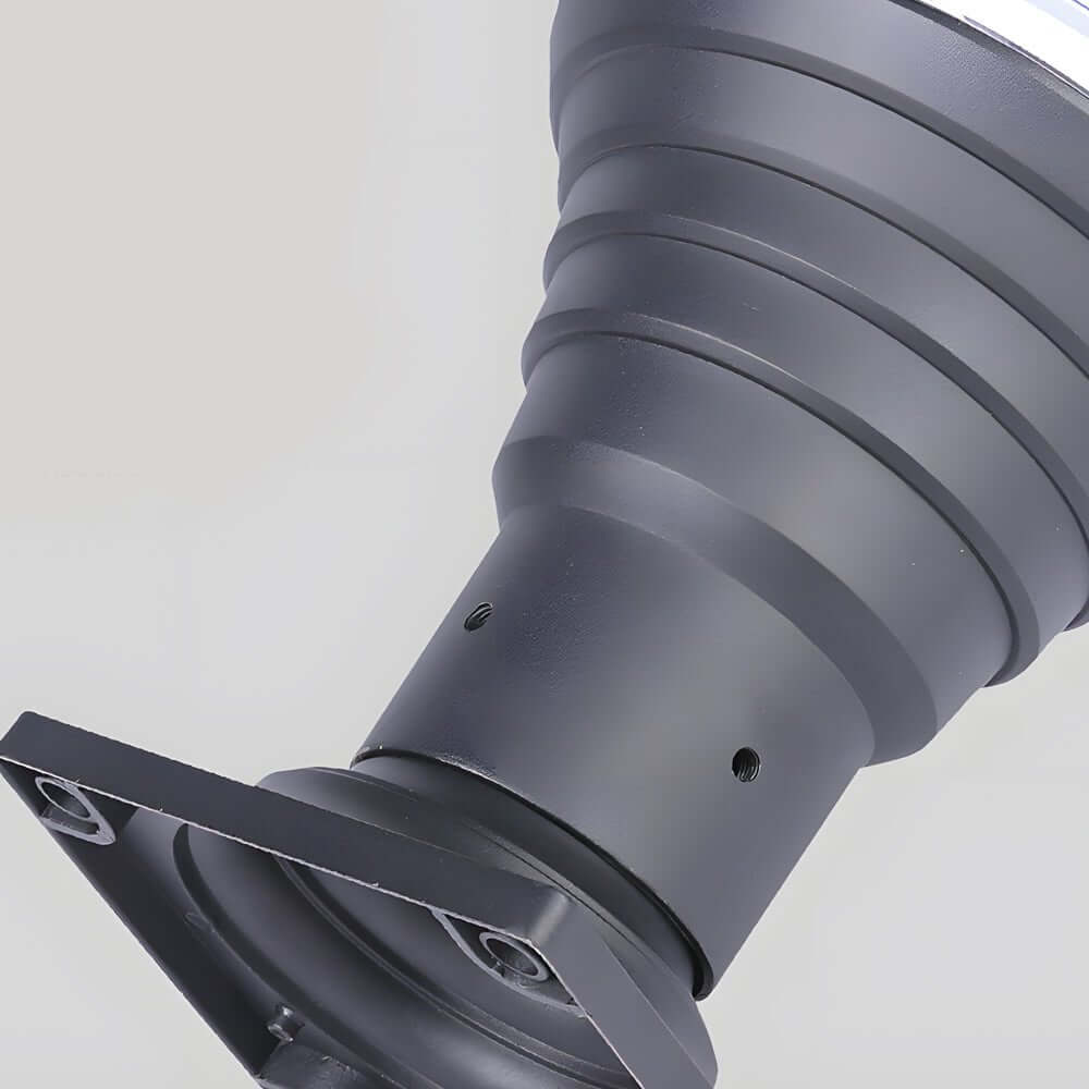 18.9-Inch Black Round Solar Pier Mount Post Light