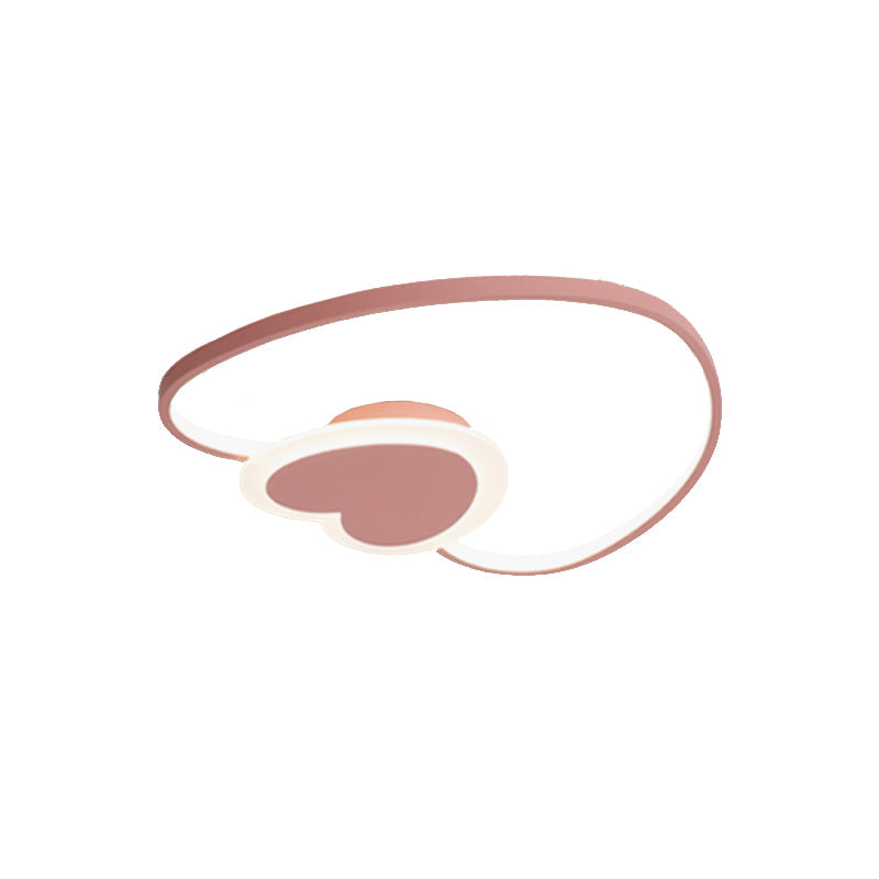 Heart-Shaped Nordic-Style Metal Flush Mount Ceiling Light for Baby Room and Kitchen