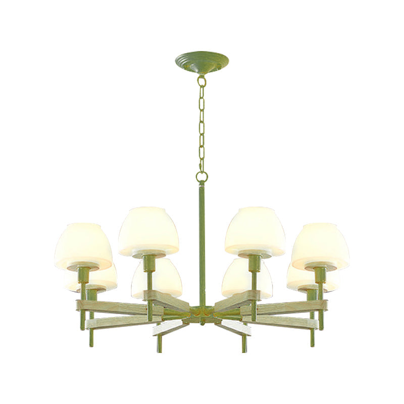 Children's Bedroom Hanging Lamp: Metal & Glass Chandelier with 6 Lights