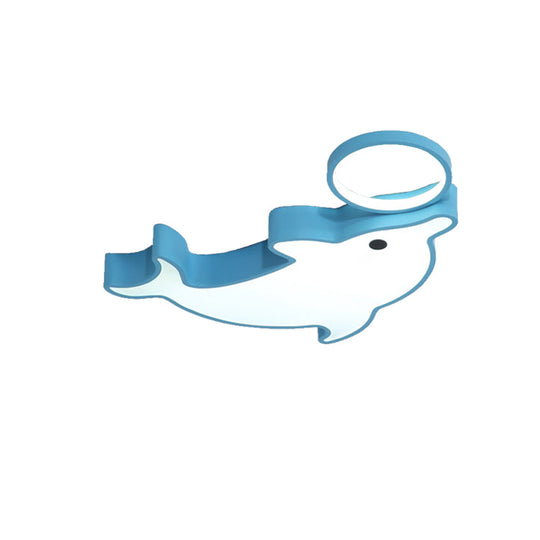 Modern Blue Flush Mount Ceiling Lamp for Baby Bedroom