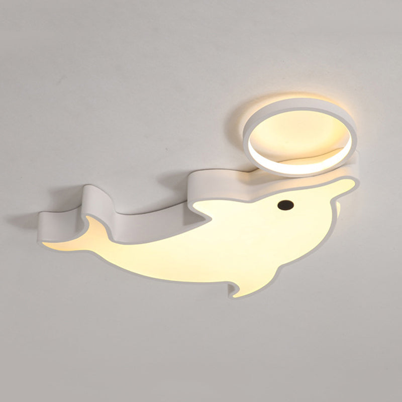 Modern Blue Flush Mount Ceiling Lamp for Baby Bedroom